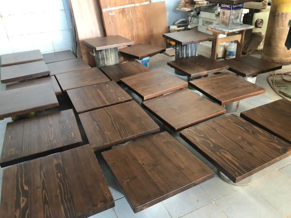 Yuvarlak Kütük Masa Tablası 70 cm Çap Ceviz Renk