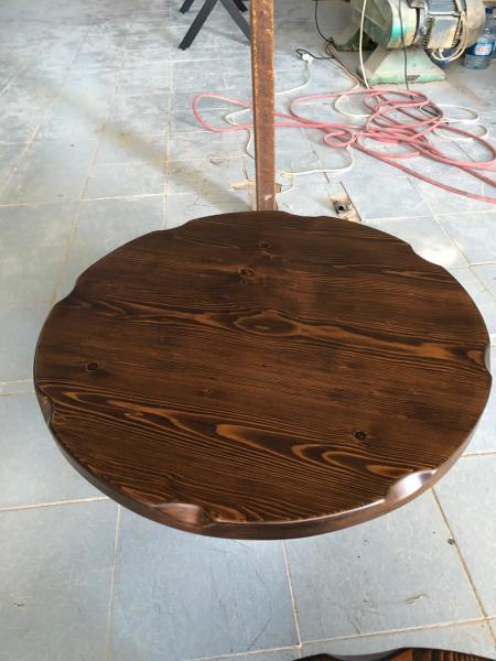 Yuvarlak Kütük Masa Tablası 70 cm Çap Ceviz Renk