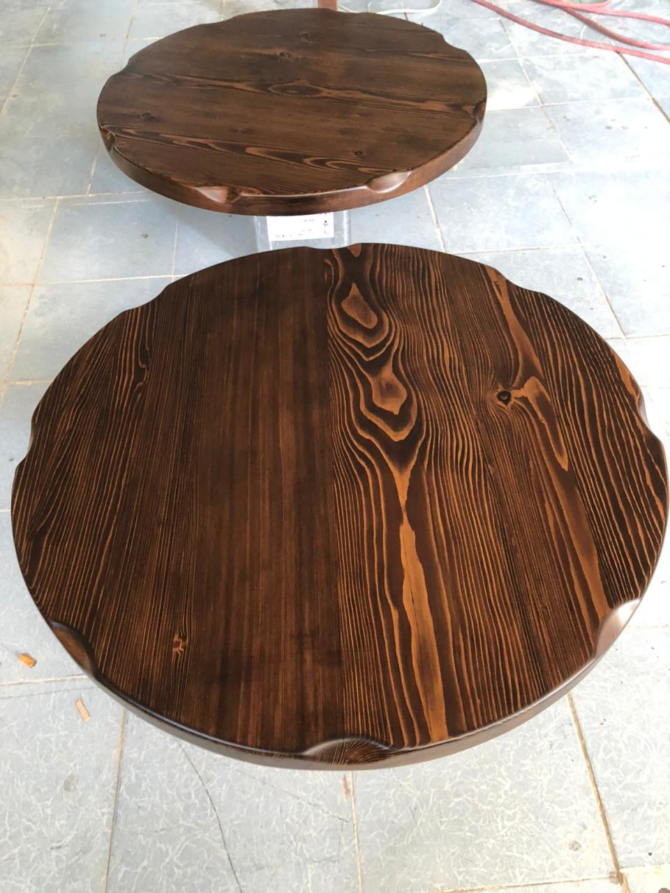80 CM Yuvarlak Kütük Masa Üstü | Doğal Ahşap Tabla