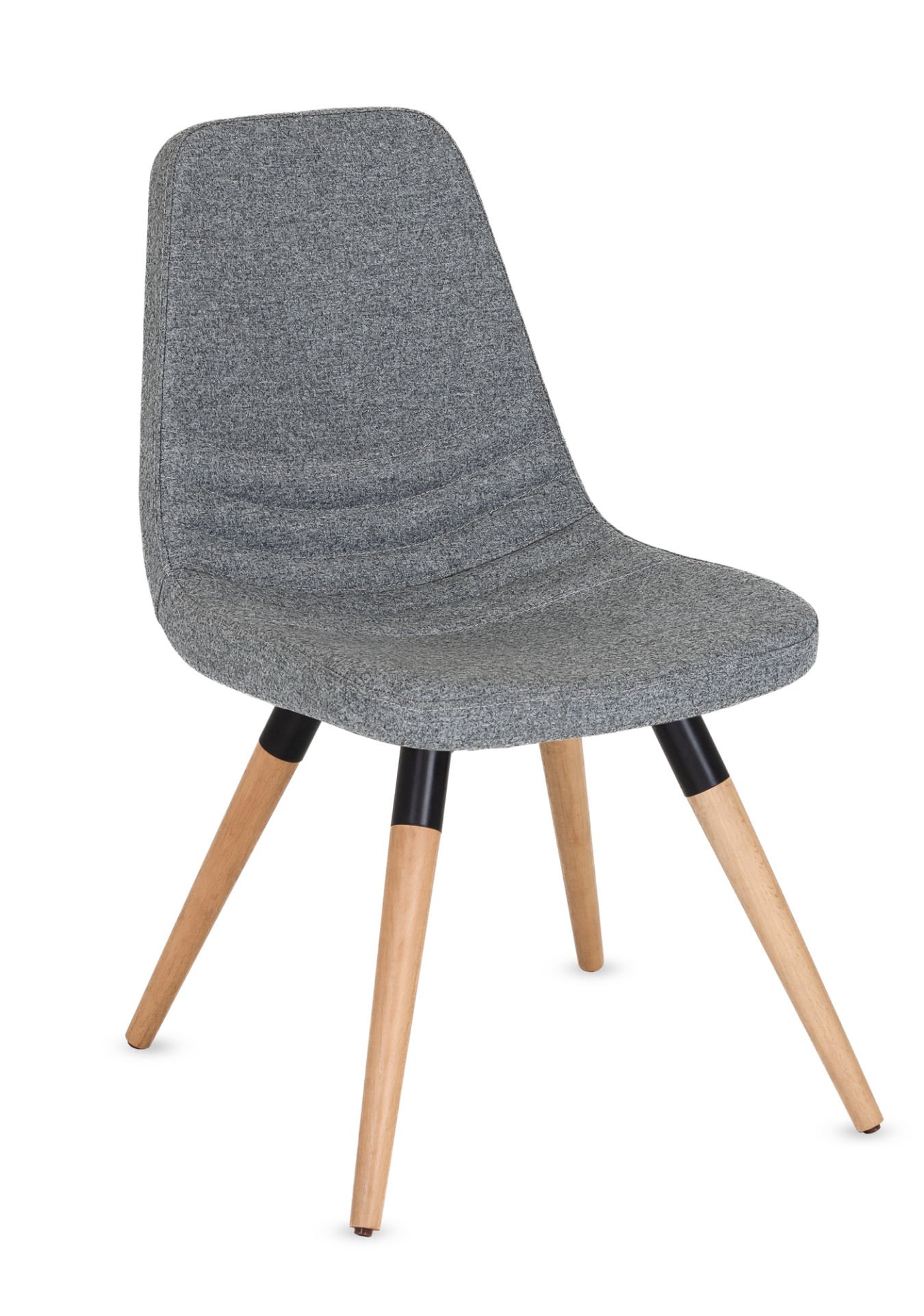Parker Gri Sandalye Kaliteli Kaşe Kumaş Retro Ahşap Ayaklar Ergonomik ve Rahat Tasarım Mutfak Yemek Odası Salon Kafe Restaurant Otel Sandalyesi