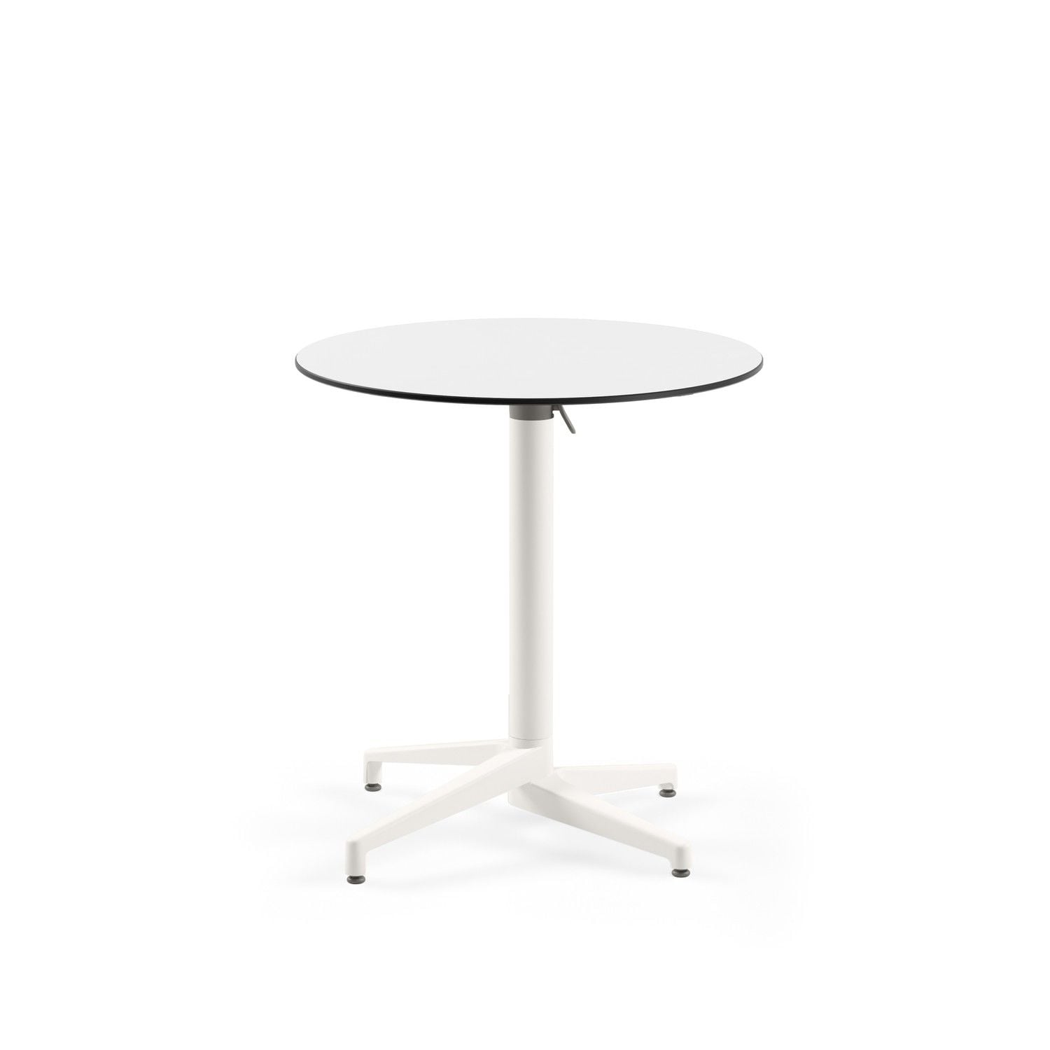 Paslanmaz Compact Katlanır Yuvarlak Otel Masası | Beyaz Laminat, 77 cm Çap, Dayanıklı Bahçe ve Dış Mekan Masası