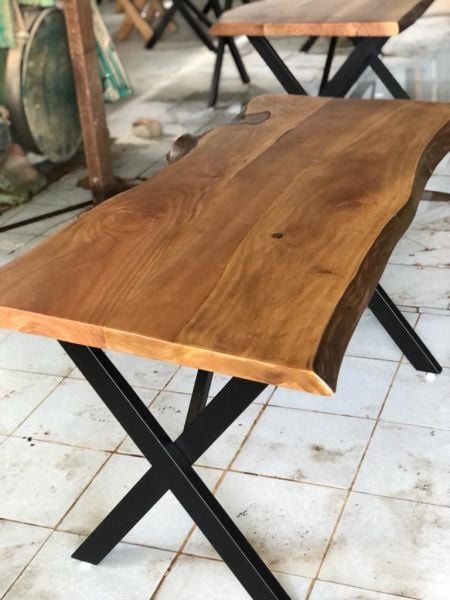 Doğal Kenar Ceviz Ağacı Kütük Masa 80x150