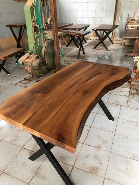 Doğal Ceviz Ağacı Kütük Masa 85x150