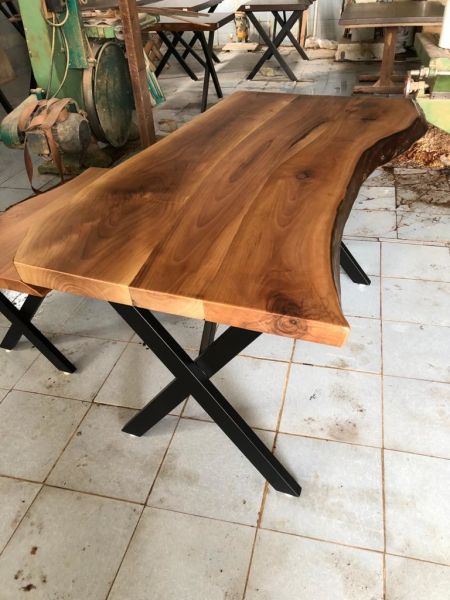 Doğal Ceviz Ağacı Kütük Masa 85x150