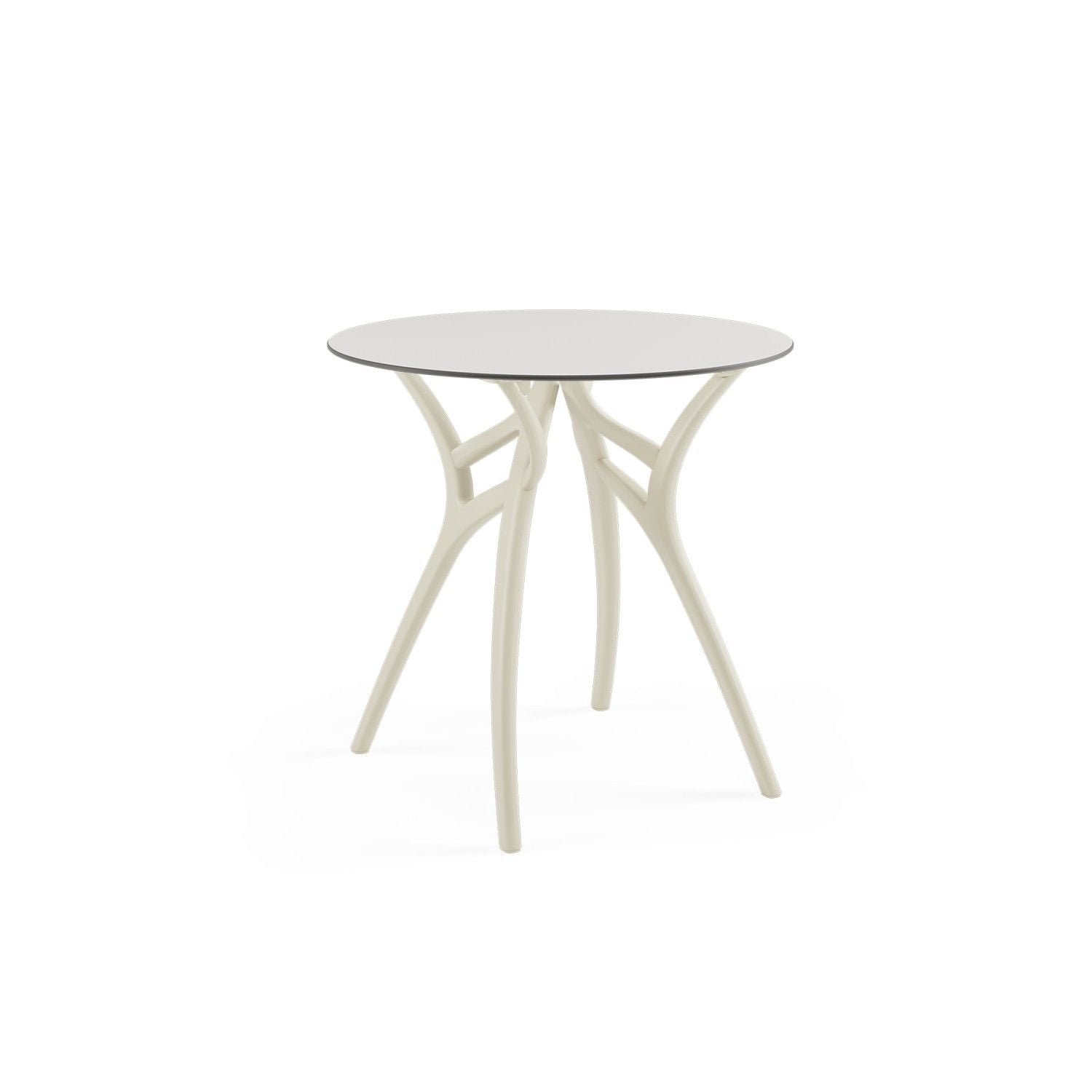 Beyaz Yuvarlak Compact Bahçe Masa Ø77 cm Dayanıklı