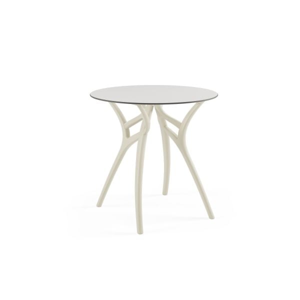 Beyaz Yuvarlak Compact Bahçe Masa Ø77 cm Dayanıklı
