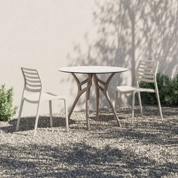 2 Kişilik Compact Bahçe Masa Sandalye Takımı Ø77 cm