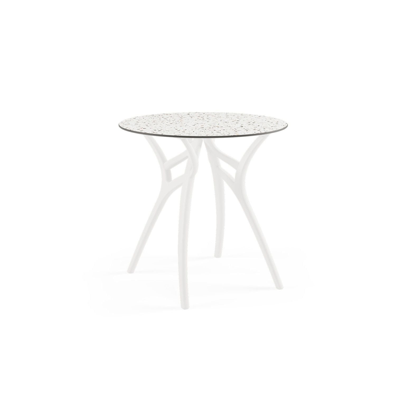Terrazzo Mermer Compact Balkon Masası 77 cm Yuvarlak