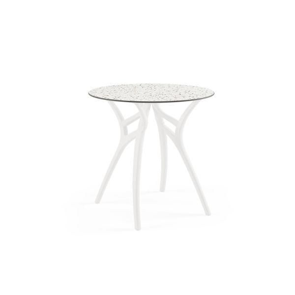 Terrazzo Mermer Compact Balkon Masası 77 cm Yuvarlak
