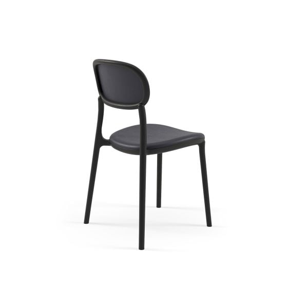Siyah 4 Kişilik Bahçe Masa Sandalye Takımı | 80x80 cm Sabit Masa | Otel, Kafe, Restoran, Teras, Balkon Uyumlu Dış Mekan Set
