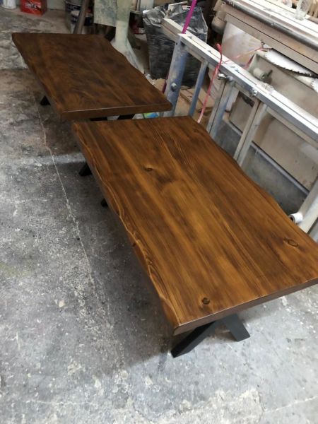 Ceviz Rengi Kütük Orta Sehpa 60x100