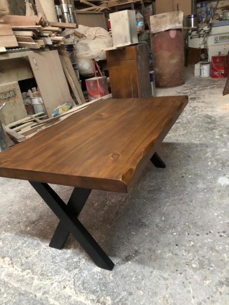 Ceviz Rengi Kütük Orta Sehpa 60x100