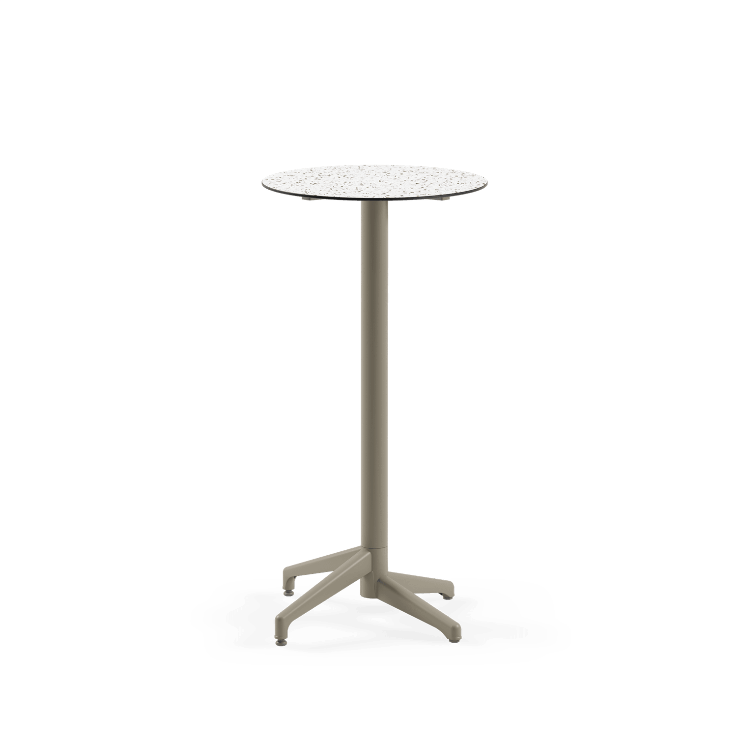Terrazzo Compact Paslanmaz Bistro Bar Masası 60 cm Yuvarlak