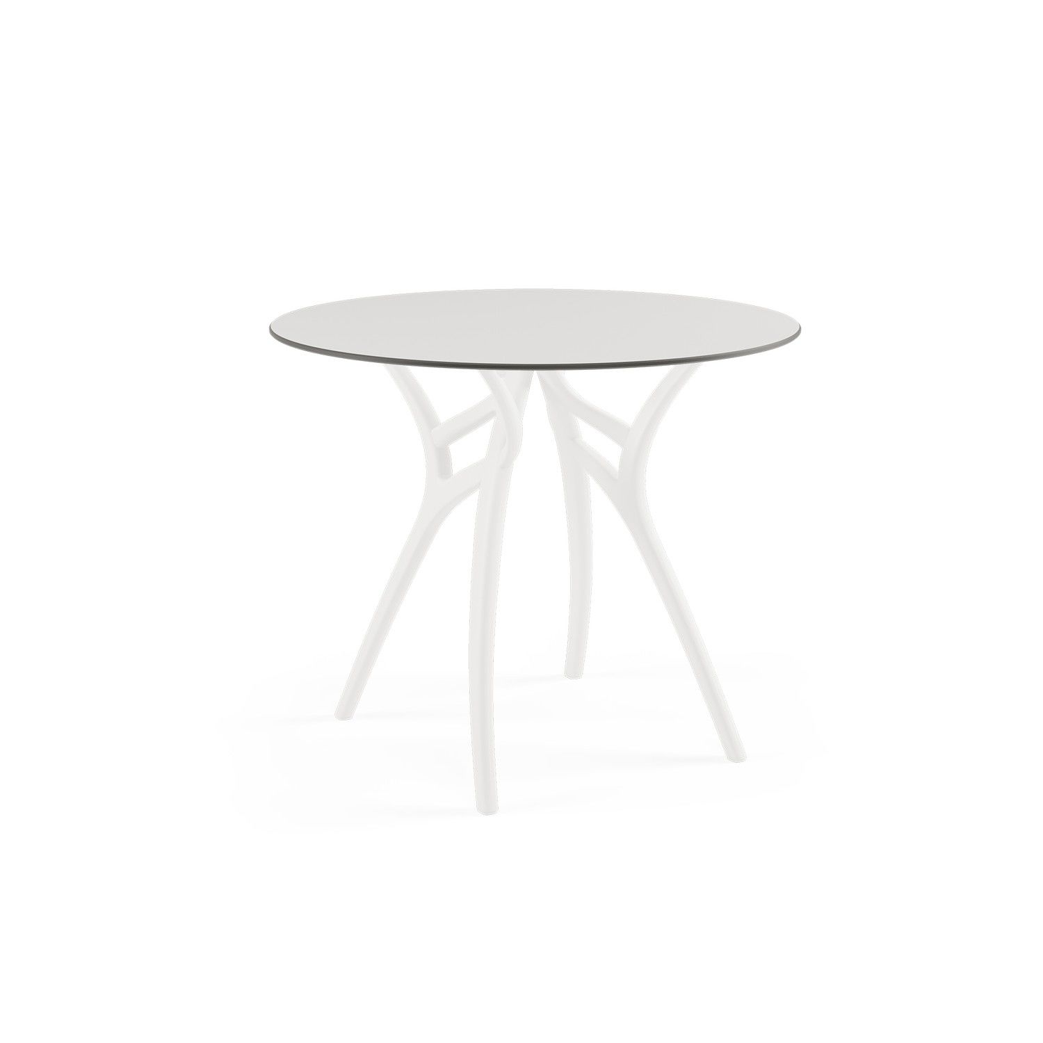 Beyaz Yuvarlak Bahçe Masası 90 cm Compact Dış Mekan