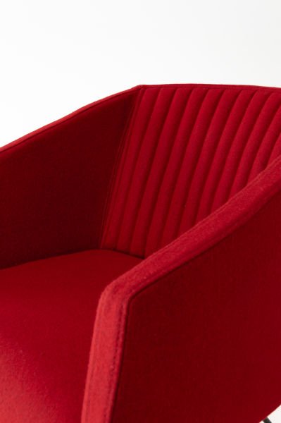 Anfora Kırmızı Kumaş Ofis Bekleme Koltuğu - Ergonomik ve Şık Ofis Sandalyesi, Yükseklik Ayarlı, Krom Metal Ayaklı