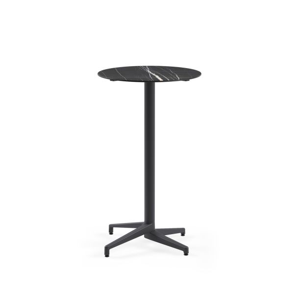 Compact Siyah Mermer Bistro Kokteyl Bar Masası 69 cm