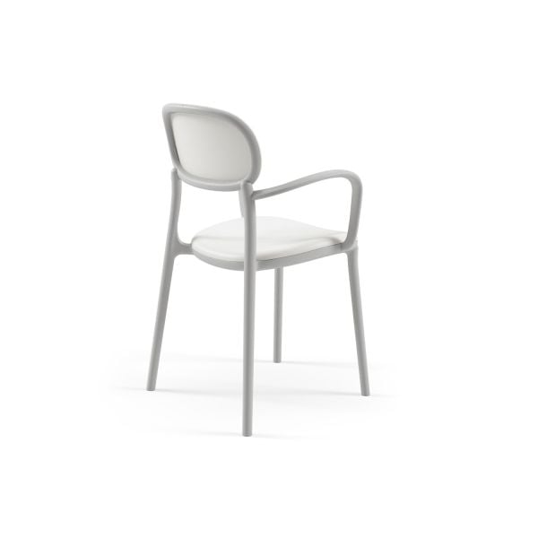 Yuvarlak 2 Kişilik Dış Mekan Bahçe Masa Sandalye Takımı | 60 cm Sabit Masa & Kollu Sandalye