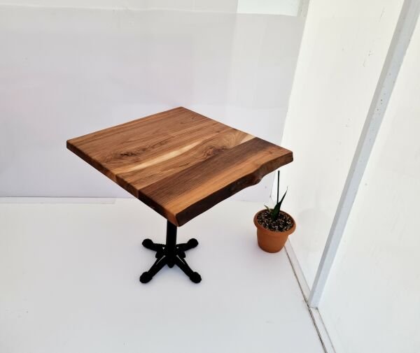 Ceviz Ağacı Kütük Cafe Masası 70x70 cm