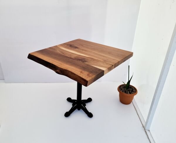 Ceviz Ağacı Kütük Cafe Masası 70x70 cm
