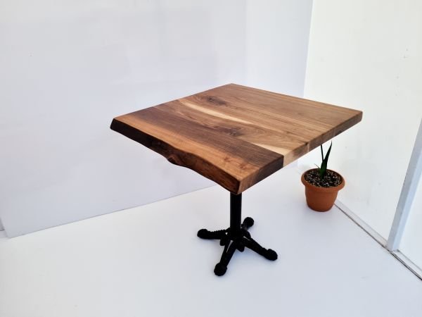 Ceviz Ağacı Kütük Cafe Masası 70x70 cm