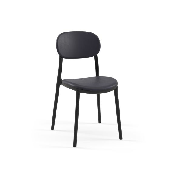 Siyah Yuvarlak Dış Mekan Bahçe Masa Sandalye Takımı 2 Kişilik | 60 cm Çap Sabit Masa | Otel, Restaurant, Cafe, Balkon, Teras İçin Dayanıklı Set