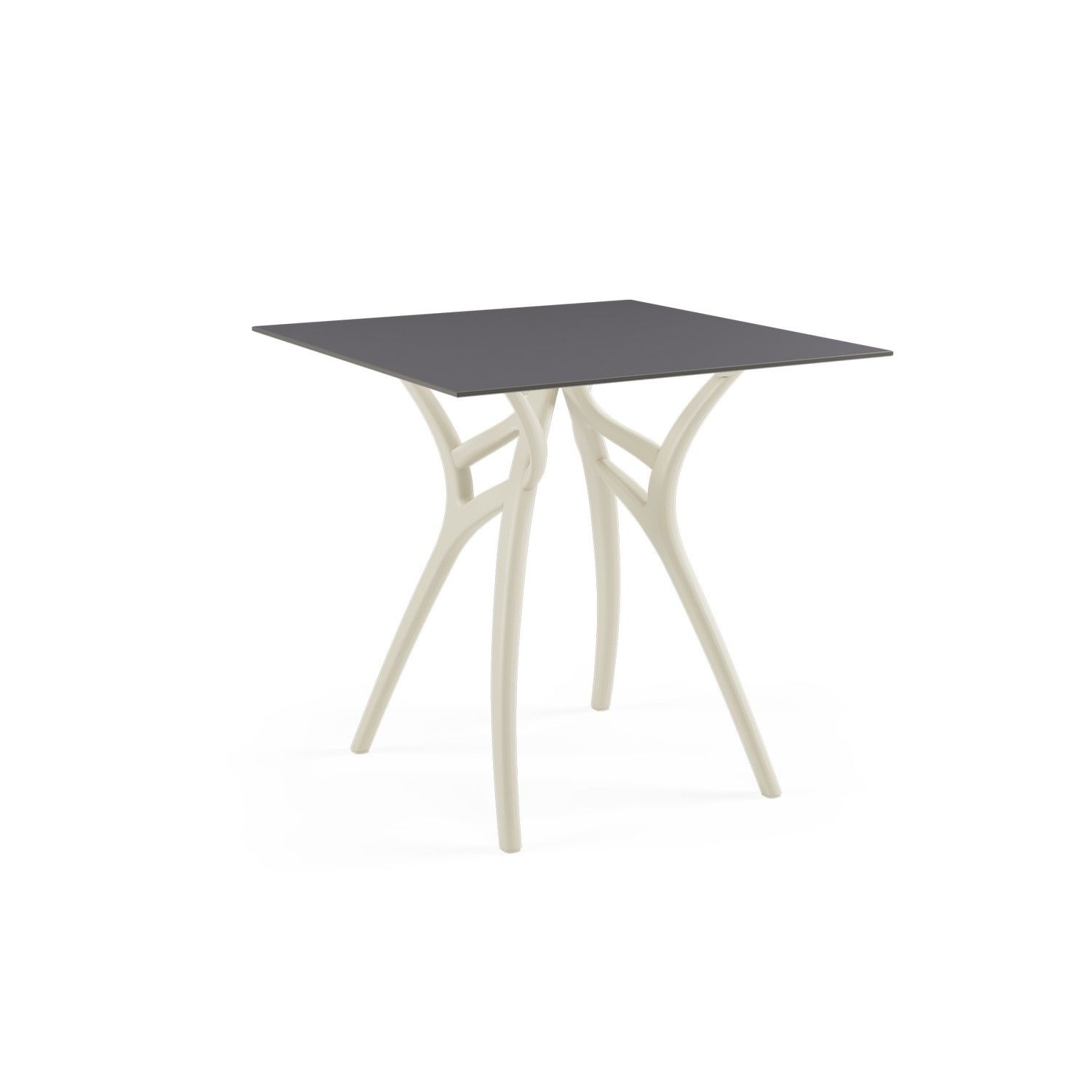 Bej Ayak Antrasit Compact Kare Restoran Masası 77x77 cm