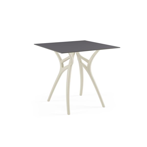 Bej Ayak Antrasit Compact Kare Restoran Masası 77x77 cm