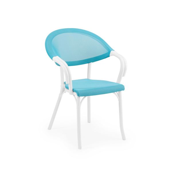 Beyaz Turkuaz 2 Kişilik Bahçe Masa Sandalye Takımı 60 cm