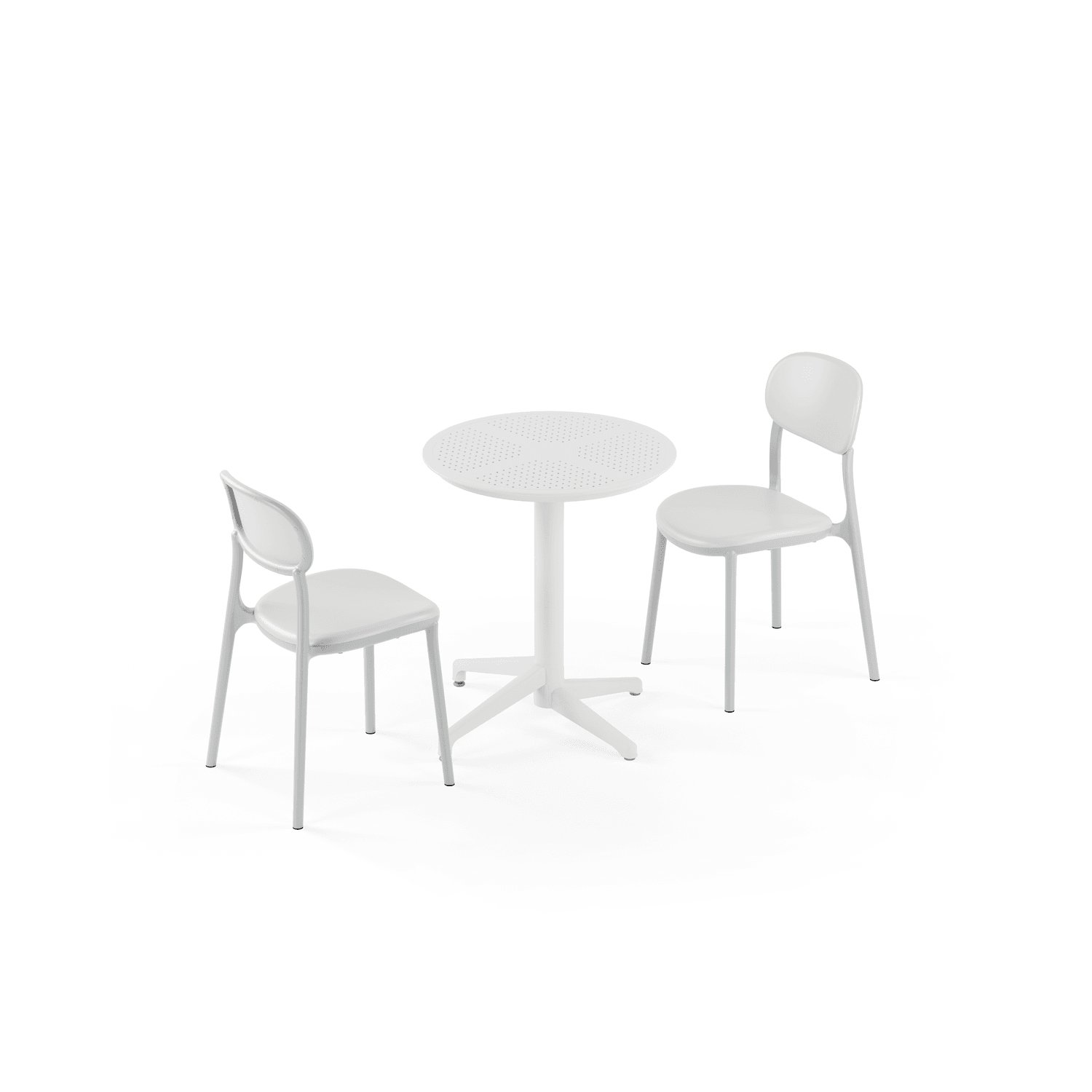 Yuvarlak 60 cm Çap Dış Mekan Bahçe Masa Sandalye Takımı – 2 Kişilik Paslanmaz, Otel, Cafe, Balkon İçin