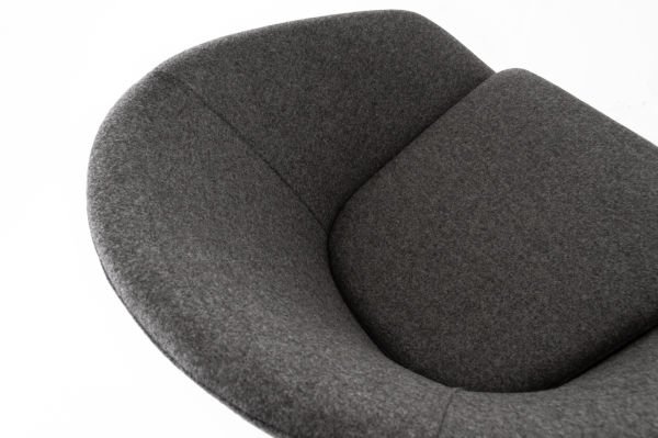 ORÜS Antrasit Koyu Gri Kaşe Kumaş Minderli Ofis Bekleme Sandalyesi - Ergonomik, Metal Siyah Ayaklı, Şık ve Dayanıklı