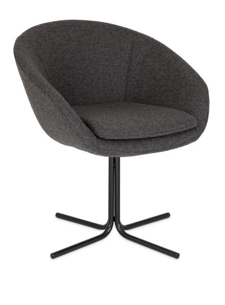 ORÜS Ofis Sandalyesi - Antrasit Koyu Gri Kaşe Kumaş Minderli, Metal Siyah Papatya Ayaklı Ofis Bekleme Sandalyeleri, Ergonomik ve Şık Tasarım, Ücretsiz Kargo