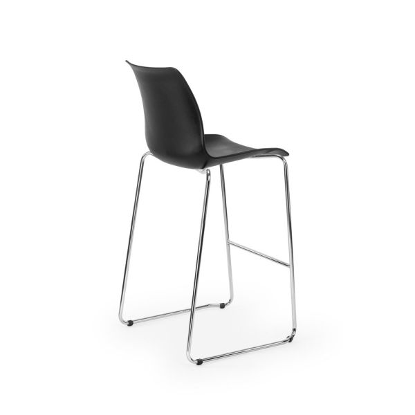 Siyah İstiflenebilir Metal Mutfak Bar Sandalyesi 75 cm