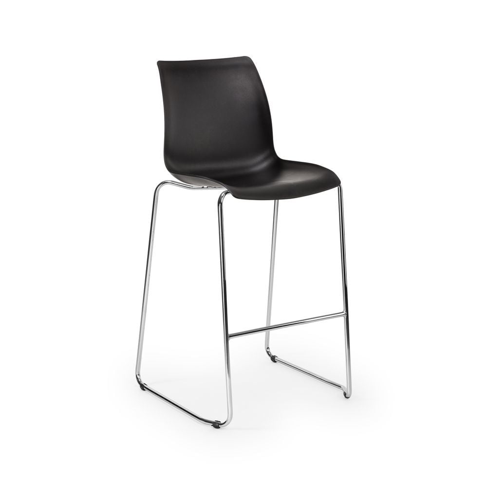 Siyah İstiflenebilir Metal Mutfak Bar Sandalyesi 75 cm