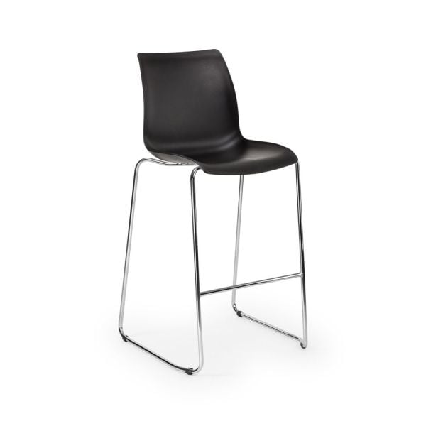 Siyah İstiflenebilir Metal Mutfak Bar Sandalyesi 75 cm