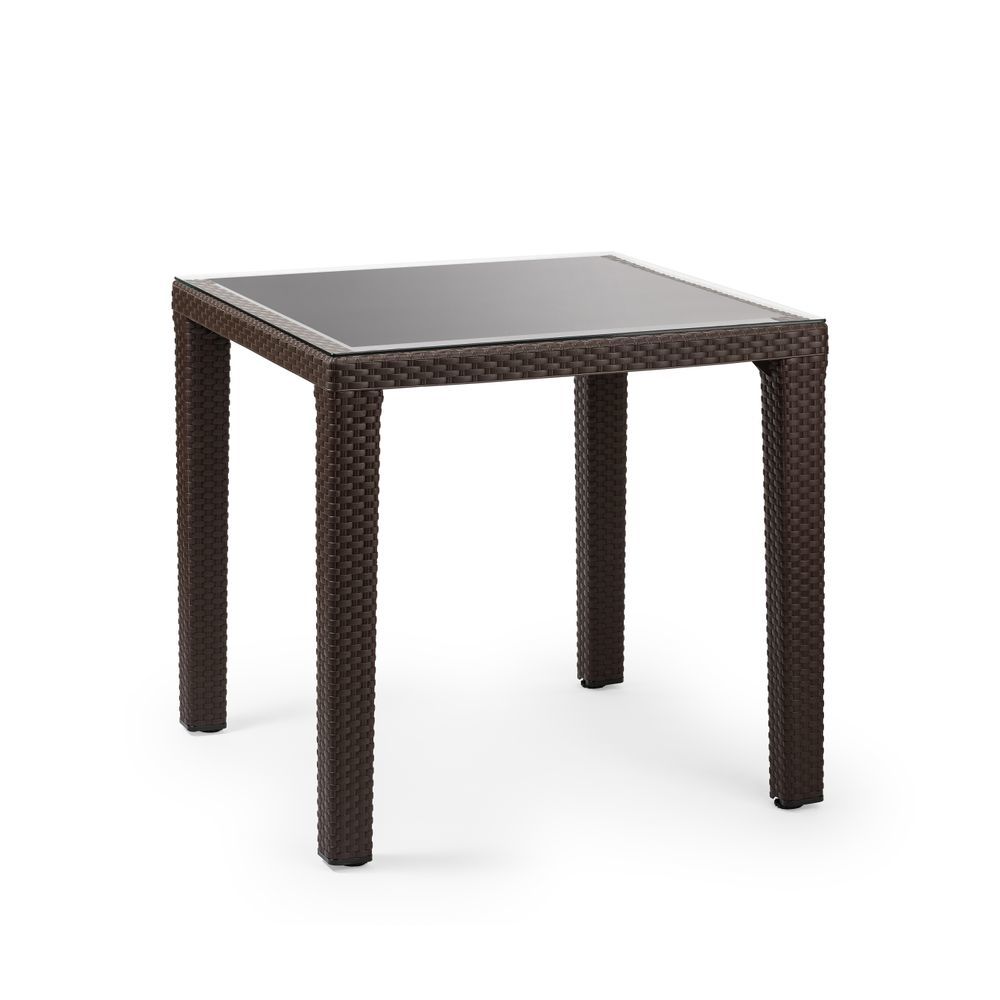 Wenge 80x80 Rattan Görünümlü Bahçe Masası