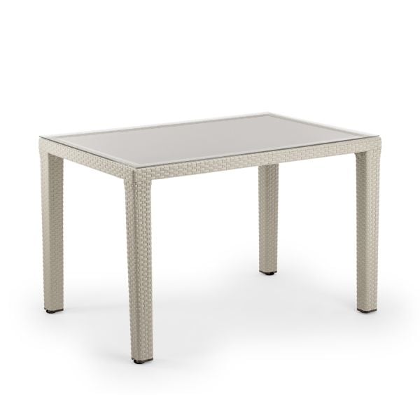Bej Rattan Bahçe Masa Sandalye Takımı 6 Kişilik 80x120