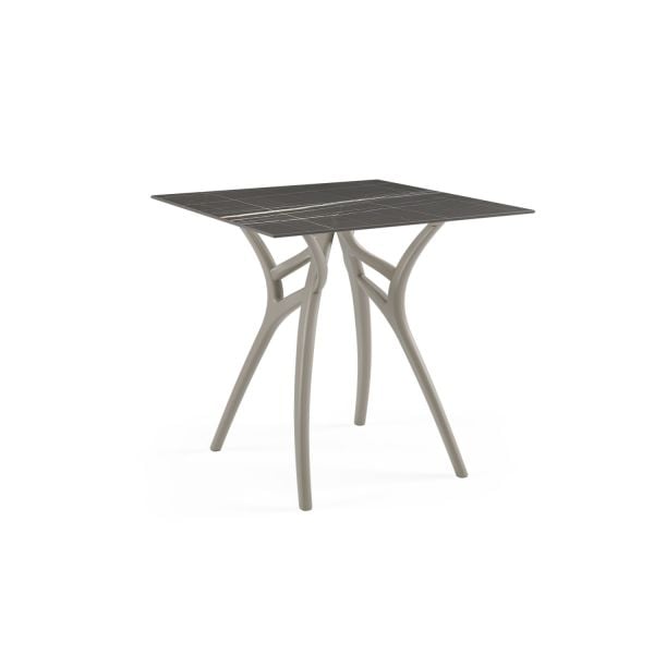 Siyah Mermer Compact Kare Paslanmaz Otel Masası