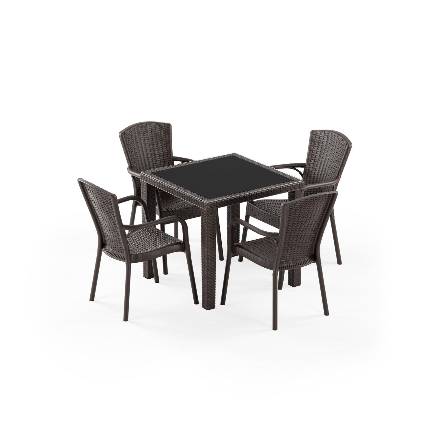 Venge 4 Kişilik Dış Mekan Bahçe Masa Sandalye Takımı 80x80