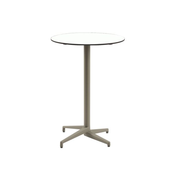 Compact Paslanmaz Bistro Bar Masası 77 cm Beyaz Laminat