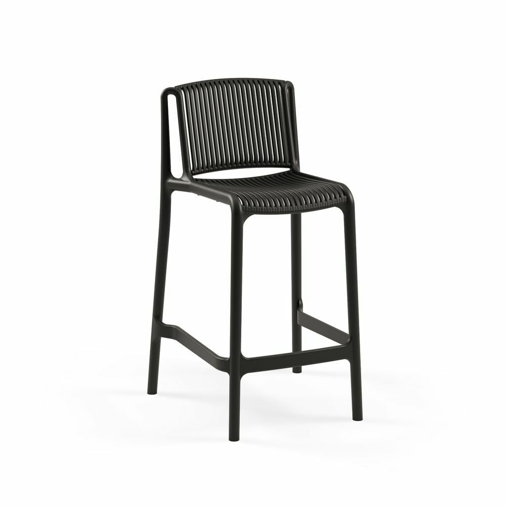 Siyah Bar Sandalyesi 65 cm İç Dış Mekan Bahçe
