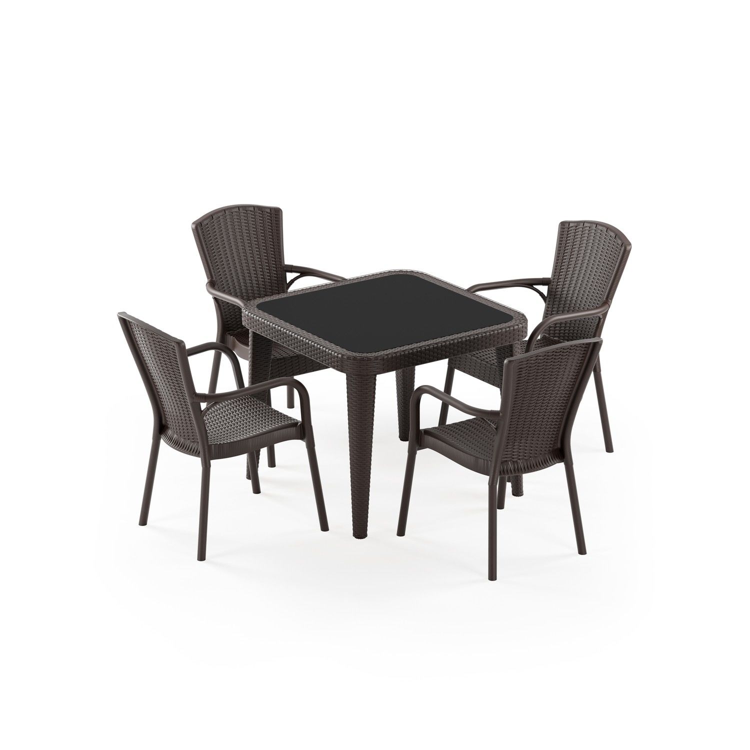Venge 4 Kişilik Dış Mekan Bahçe Masa Sandalye Takımı 90x90