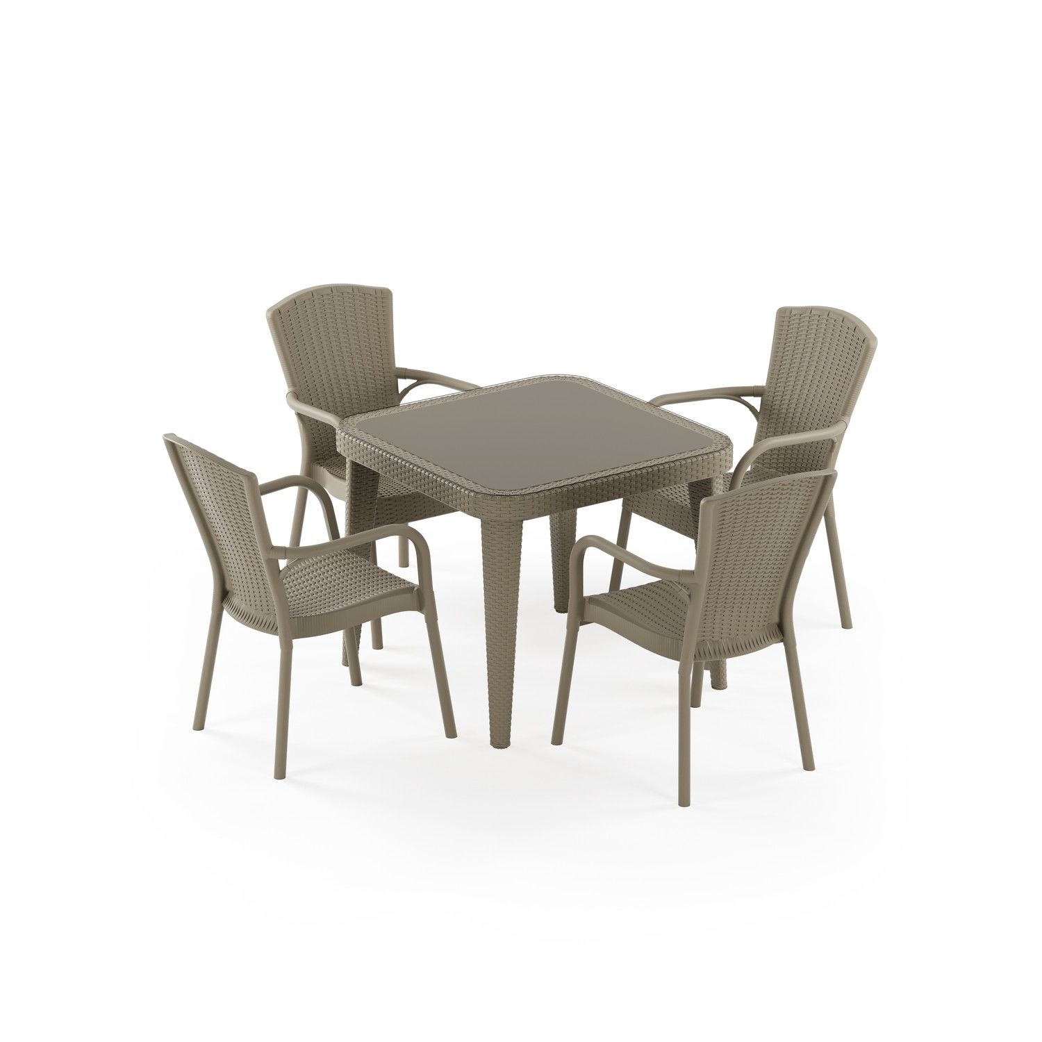 Vizon 4 Kişilik Dış Mekan Bahçe Masa Sandalye Takımı 90x90