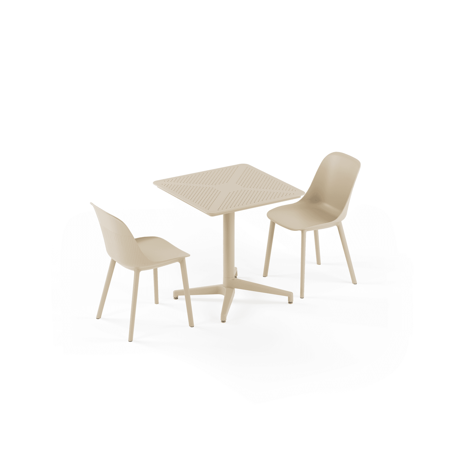 Bej Katlanır Bahçe Masa Sandalye Takımı – 70x70 cm 2 Kişilik