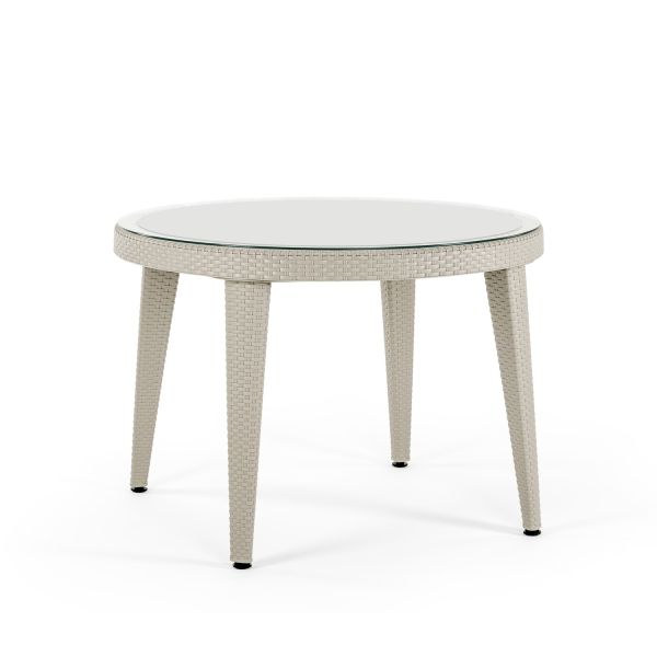Bej Rattan Bahçe Masa Sandalye Seti 4 Kişilik 110 cm