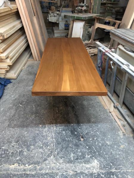 Kayın Kütük Mutfak Tezgahı 160x60x5 Açık Ceviz Masif