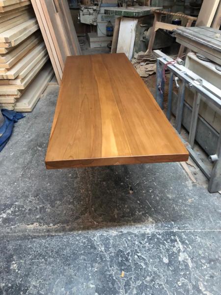 Kayın Kütük Mutfak Tezgahı 160x60x5 Açık Ceviz Masif