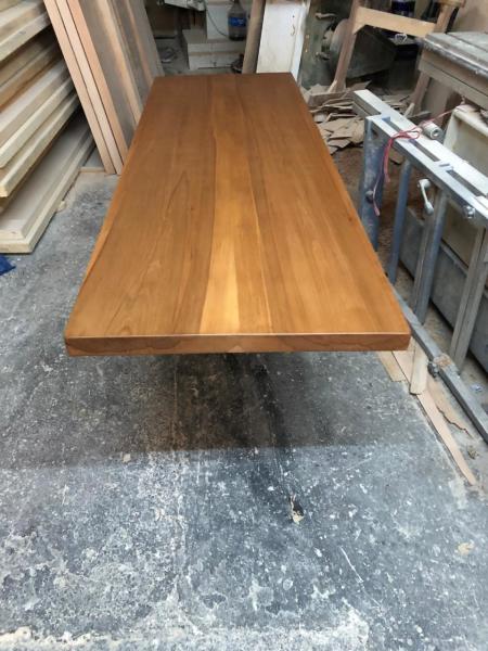Kayın Kütük Mutfak Tezgahı 160x60x5 Açık Ceviz Masif