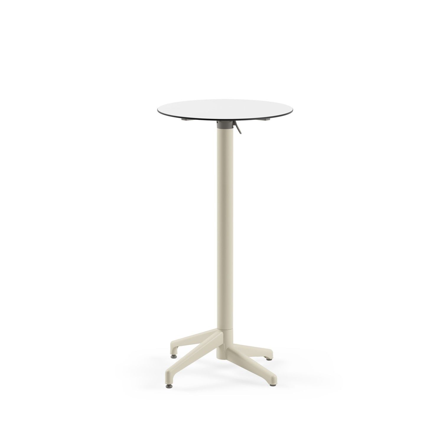 Compact Paslanmaz Katlanır Bistro Bar Masası – Beyaz Laminat, Bahçe, Restoran, Kafe, Dış Mekan, 60 cm