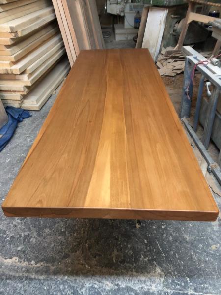 Düz Kenar Kayın Kütük Masa Tablası 80x180 cm