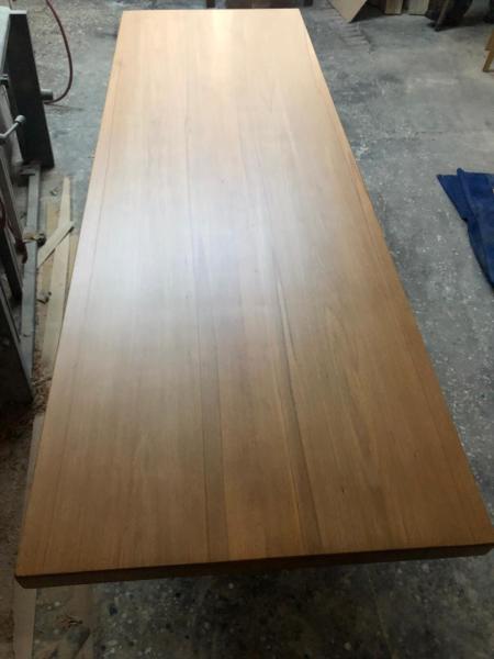 Düz Kenar Kayın Kütük Masa Tablası 80x180 cm